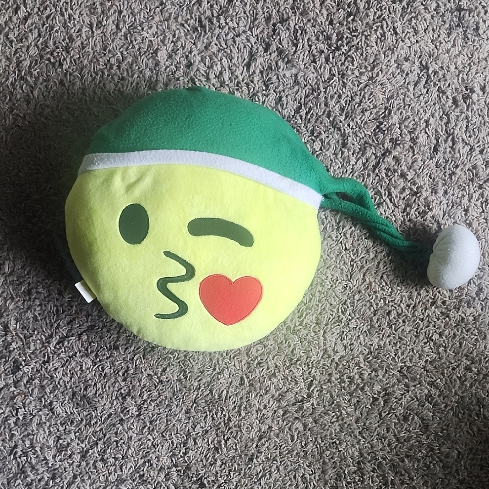 Green and Yellow Emoji Pillow